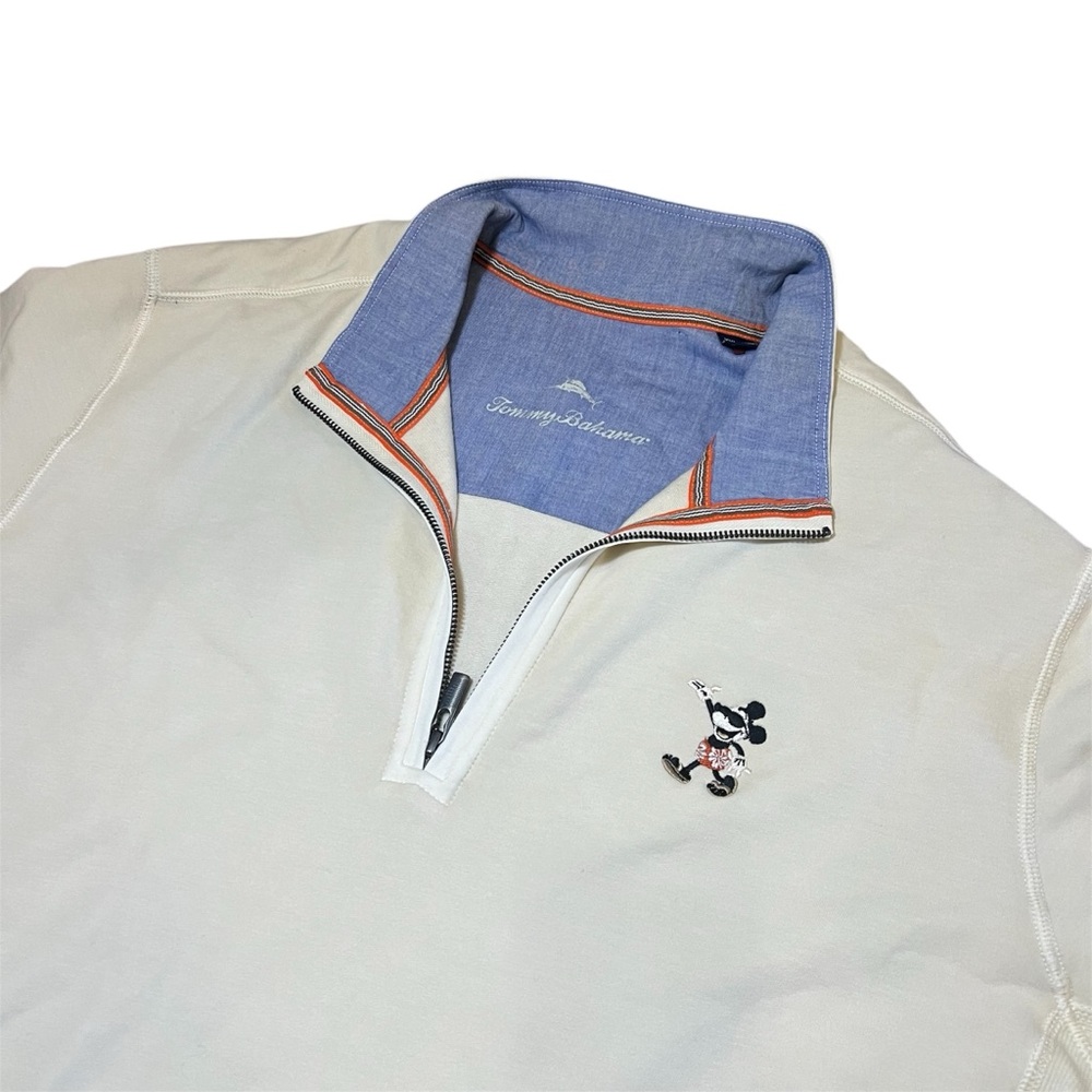 Tommy Bahama Mickey Mouse Tobago Bay 1/4 Zip Pullover Sweatshirt Mens XXL